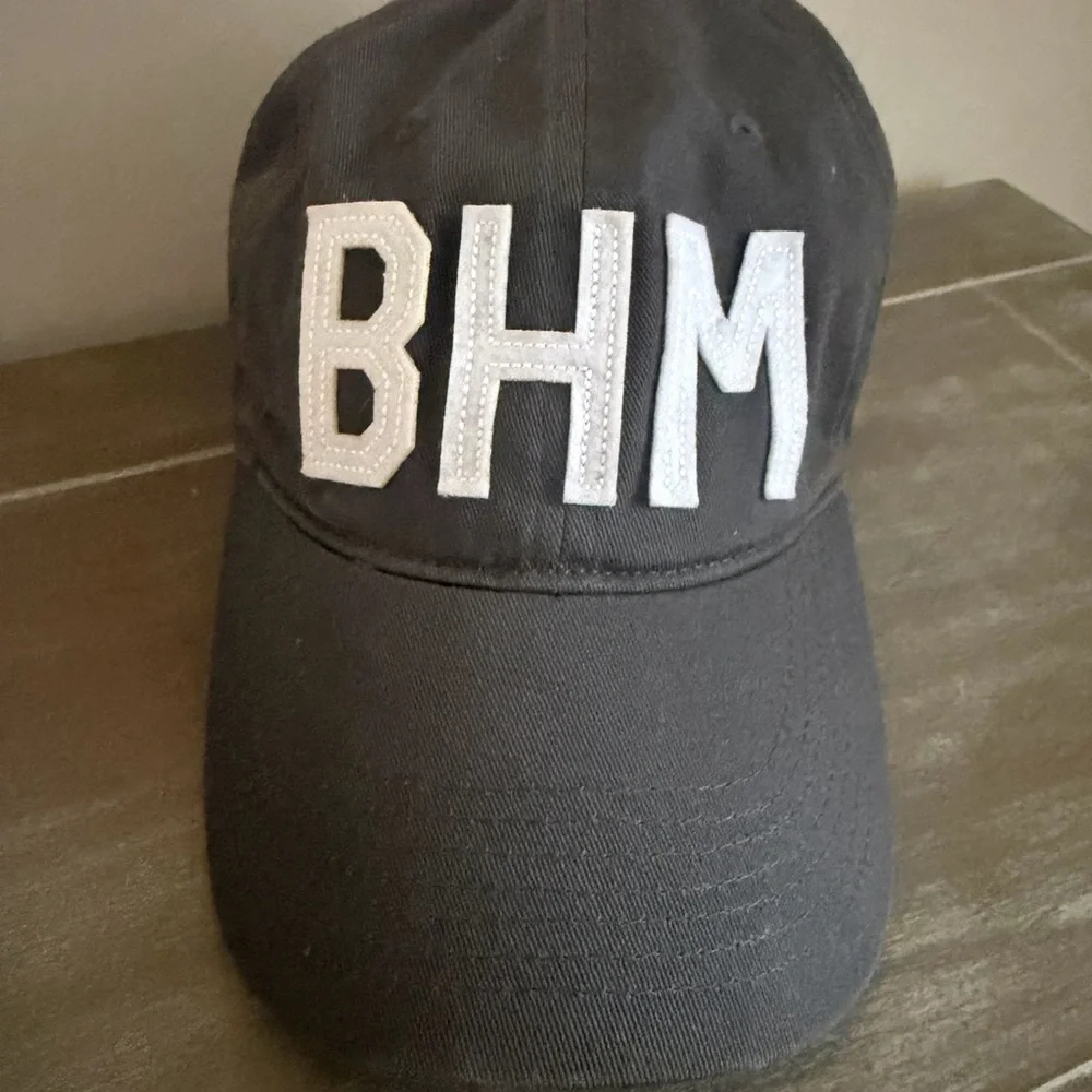 Black Baseball Cap with White BHM Applique